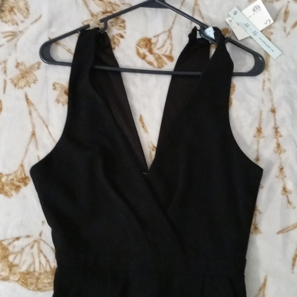 Black Romper VNeck Size Small Concert Festival - Picture 3 of 5